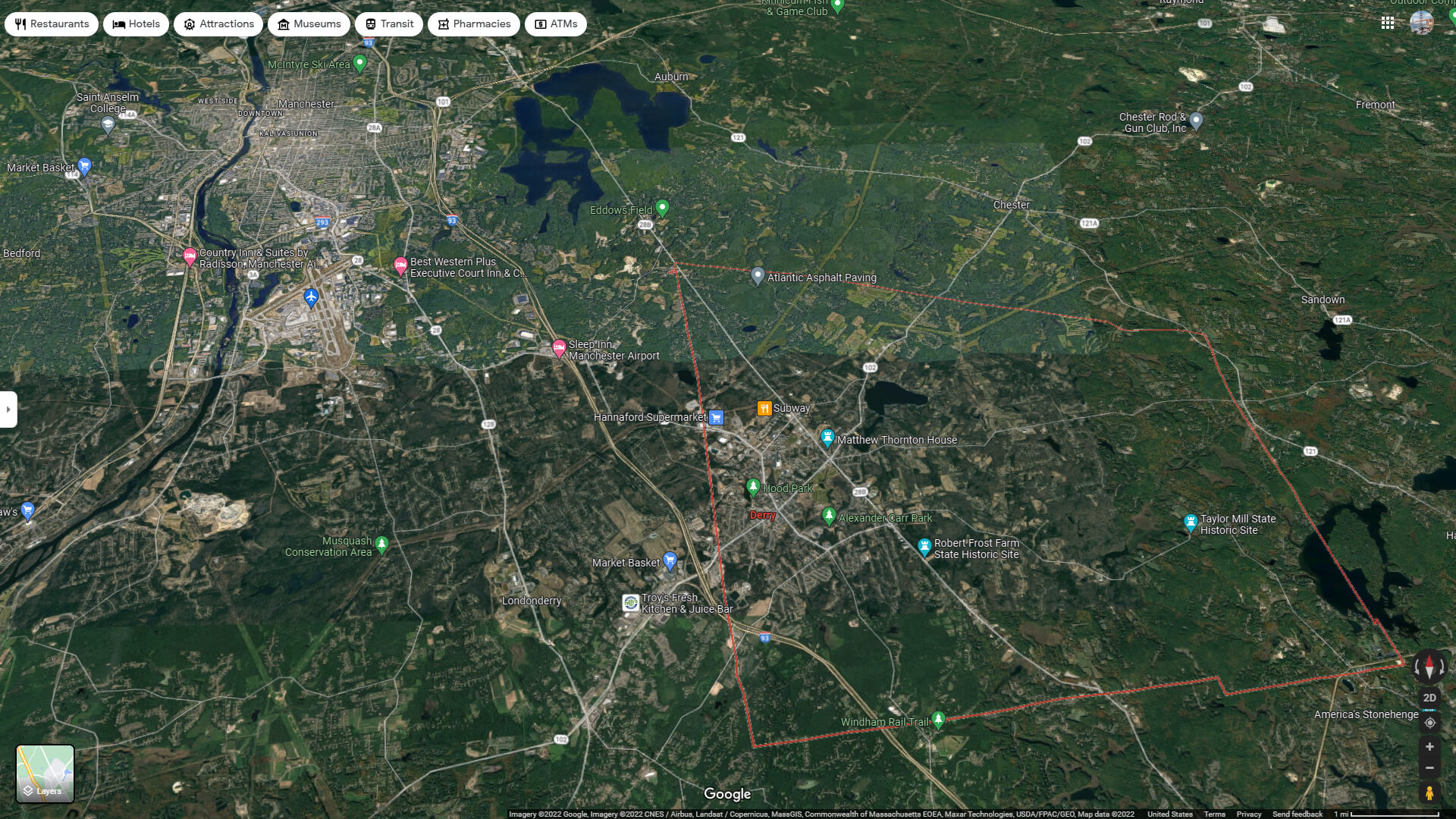 Derry Aerial Map New Hampshire